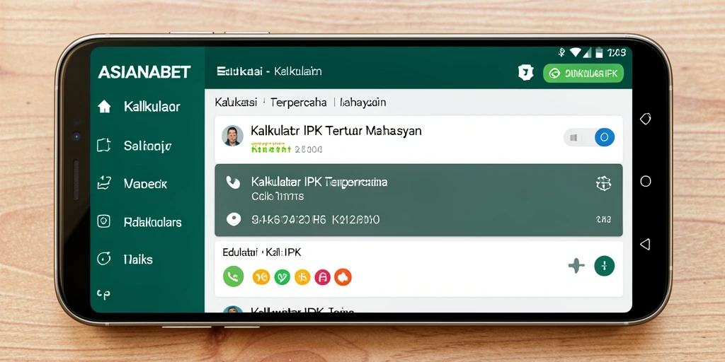 Antarmuka pengguna ASIANABET untuk kalkulator IPK yang mudah digunakan.