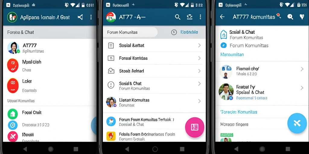 Tampilan antarmuka aplikasi Forum Komunitas AT777 yang menarik dan user-friendly.