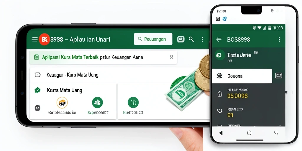 Antarmuka sederhana dan fungsional dari aplikasi Kurs Mata Uang BOS898.