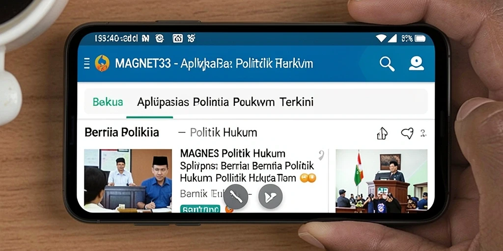 Tampilan antarmuka aplikasi MAGNET33 yang menampilkan berita politik hukum.