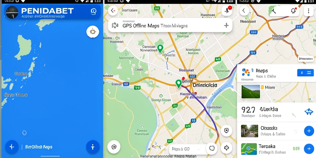 Antarmuka pengguna aplikasi PENIDABET untuk navigasi GPS Offline Maps.